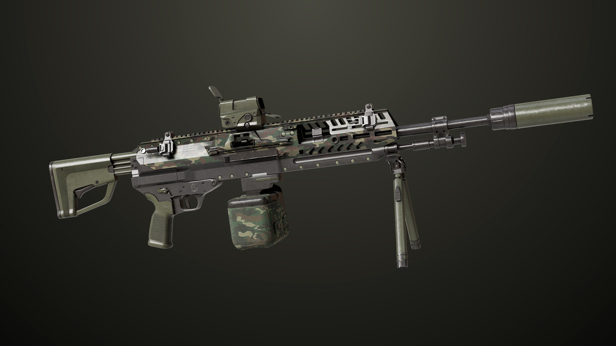 Machine Gun 14 Military Green URP HDRP Textures