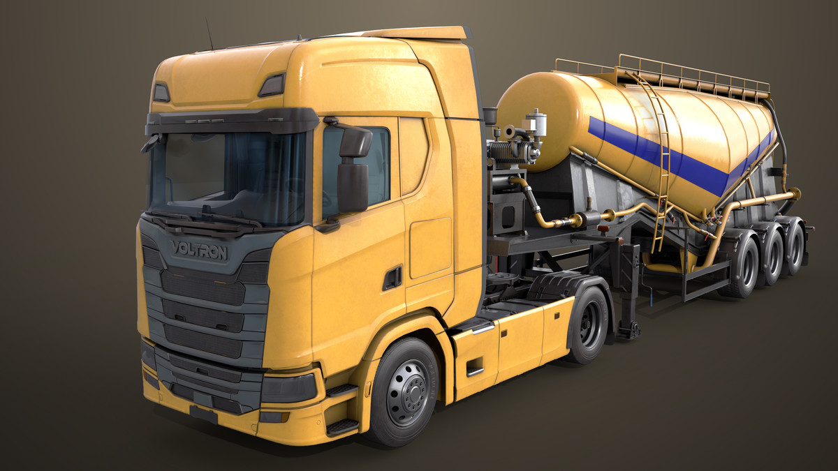 Chassis 06 Cement Trailer 01 Yellow