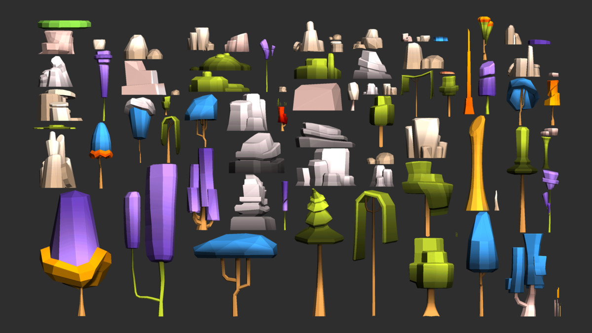 Low Poly Stylized Tiny Forest
