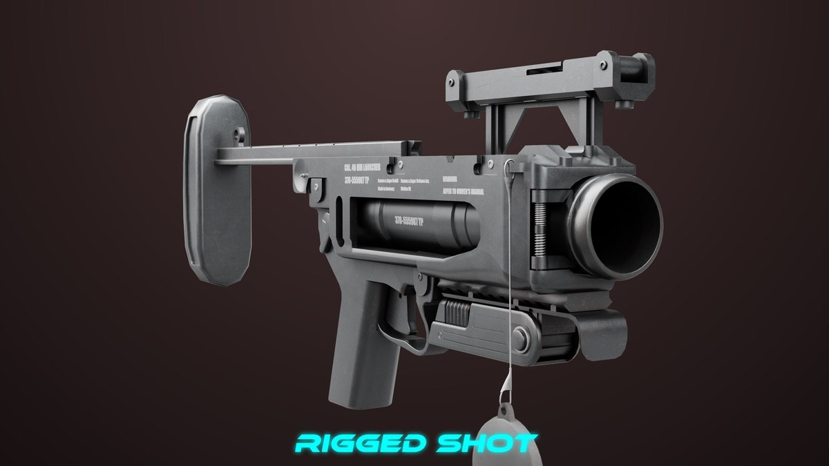 Grenade Launcher 04 Black URP HDRP Textures
