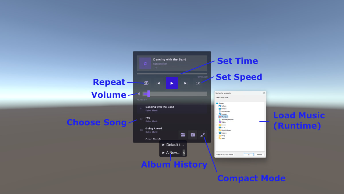 Music Player — Drop-in Runtime Audio UI