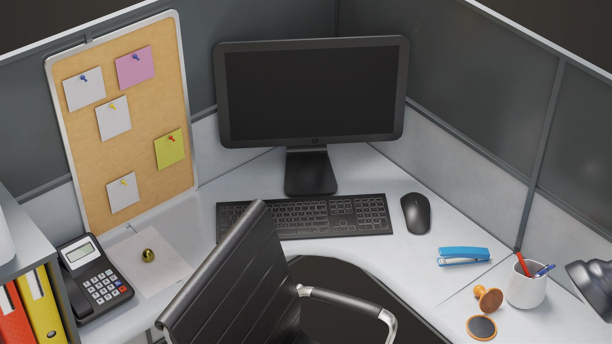 Office Desk Props Single Mat URP HDRP Textures