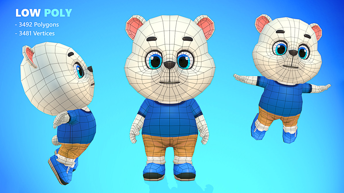 Polar Bear Lowpoly Animated