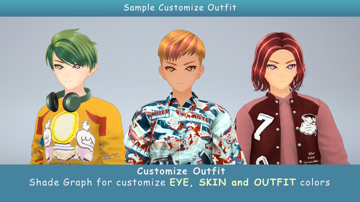 Anime Male Dancer - Pack 14 (3 outfits)