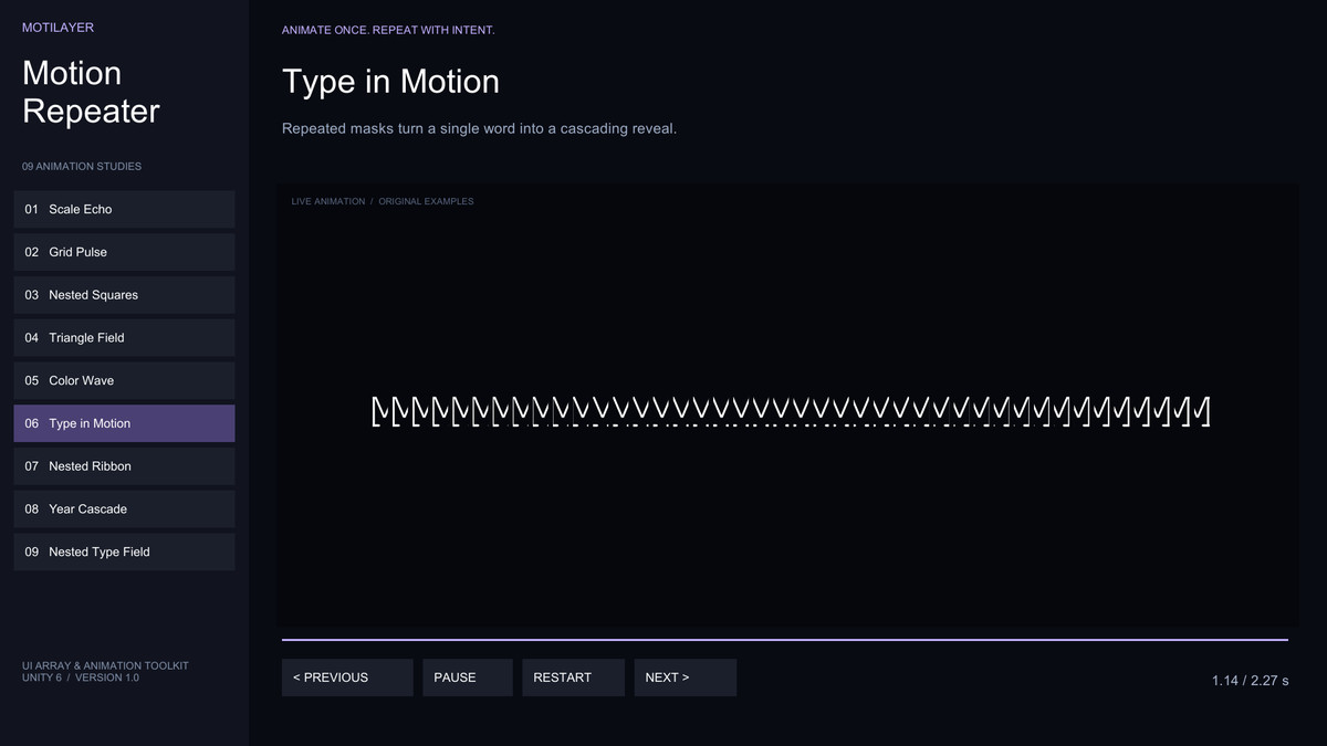 Motion Repeater - UI Array & Animation Toolkit