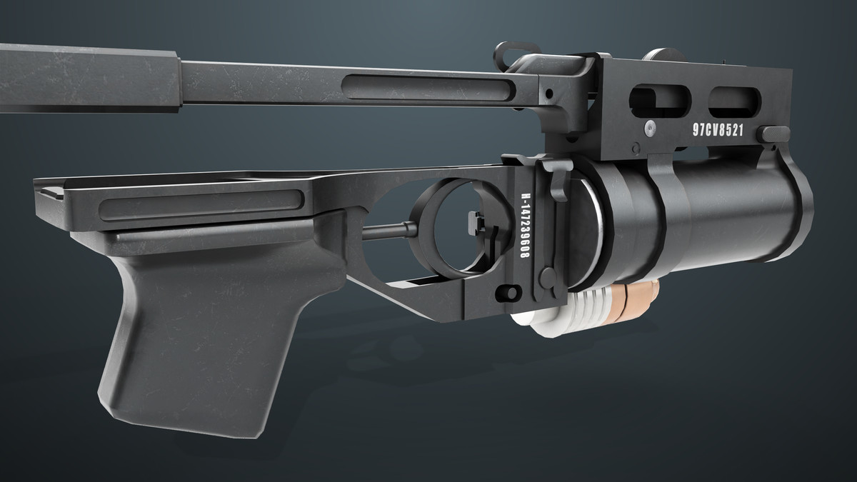 Grenade Launcher 03 Standalone Black URP HDRP Textures