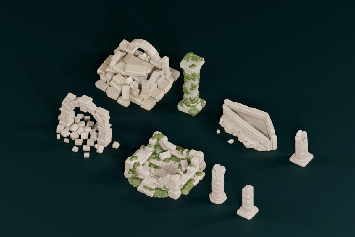Low Poly Ruins Pack