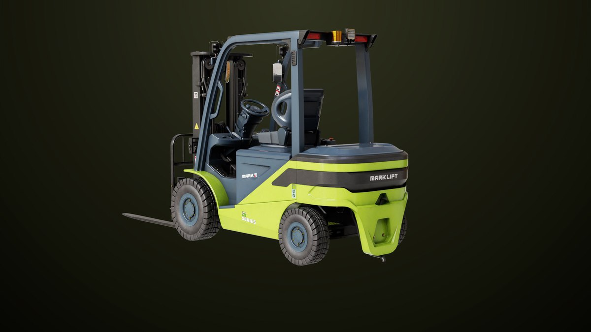 Forklift Truck03 Green URP HDRP Textures