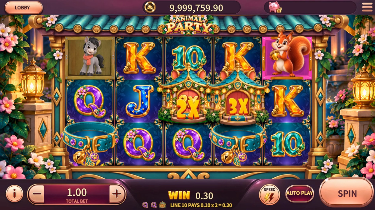 Animal Party – Slot Game Template with Server & Admin