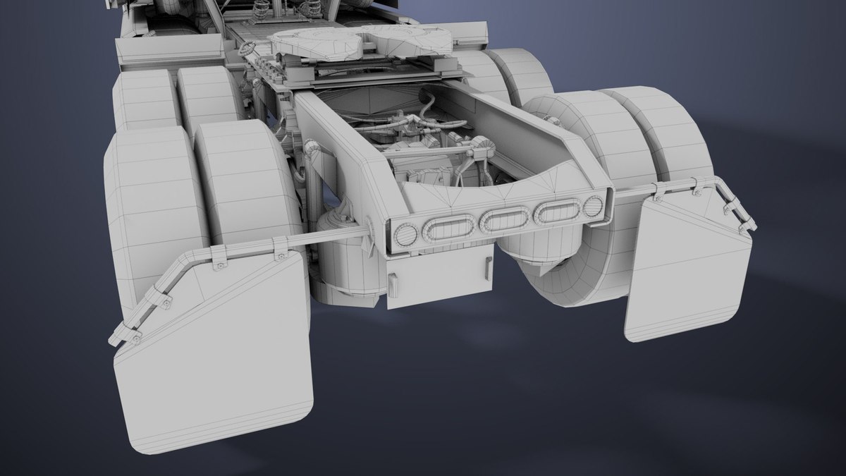 Heavy Truck Chassis 05 Grey Interior URP HDRP Textures