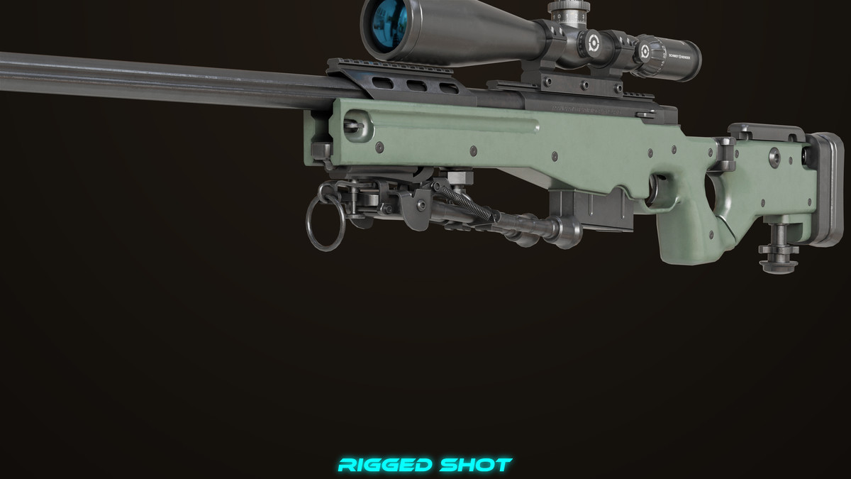 Sniper Rifle 03 Green URP HDRP Textures