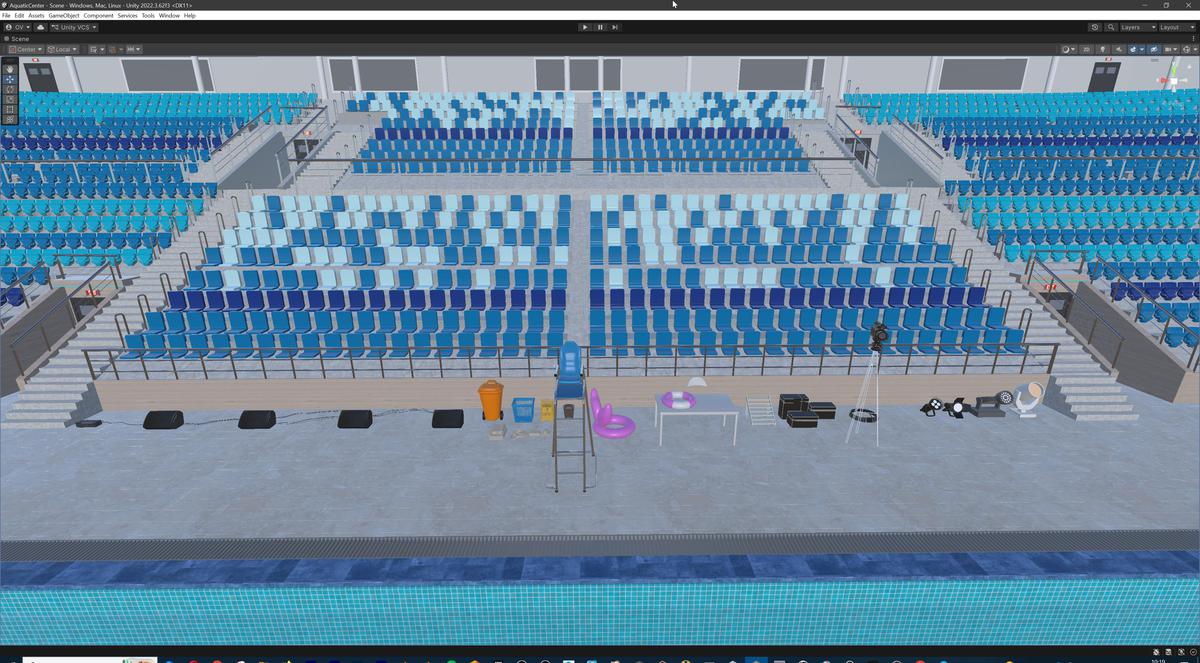 Olympic Aquatic Center Swimming Pool Modular Environment 3D