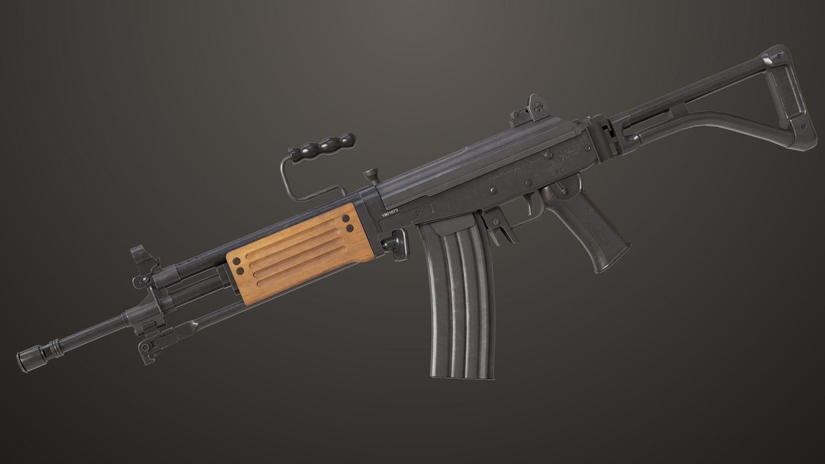 Machine Gun 13 Wood Handle URP HDRP Textures