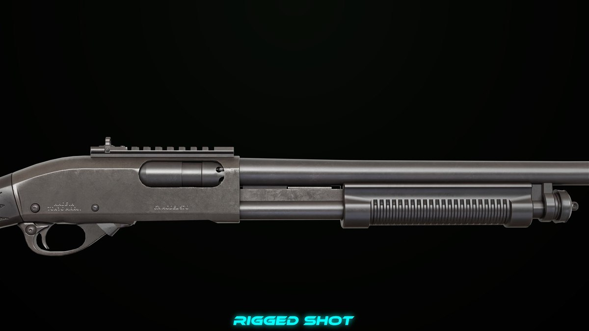 Long Shotgun 01 Black And Silver Single Mat URP HDRP Textures