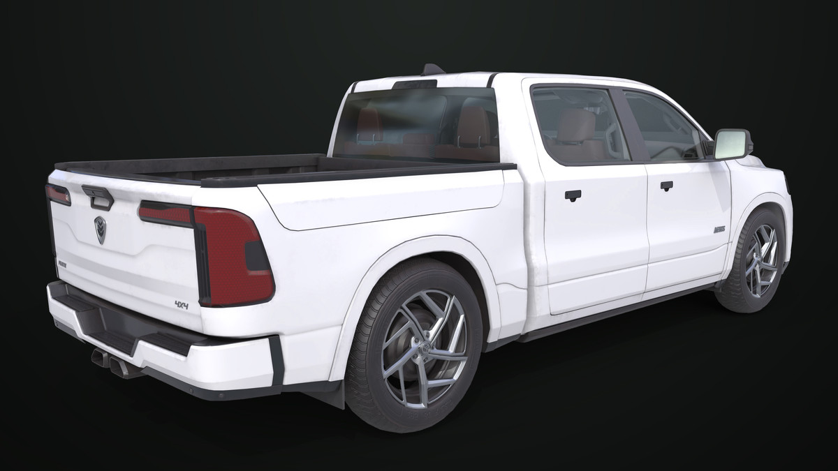 Pickup Truck 03 Grey and White URP HDRP Textures