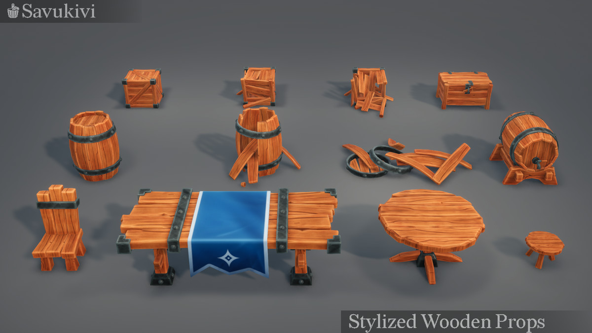 Stylized Wooden Props - Mini Pack