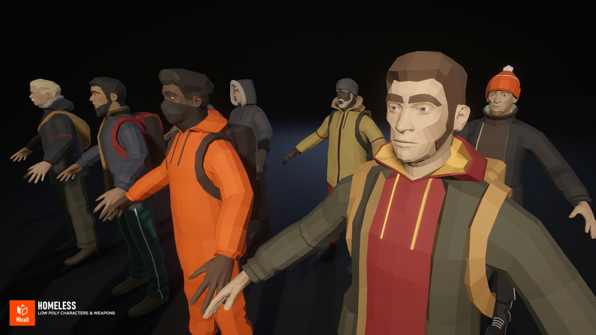 Homeless - Low Poly Characters & Weapons