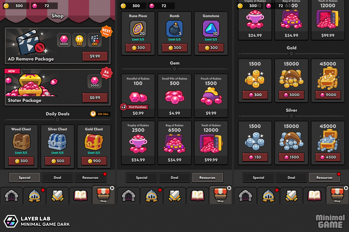 GUI Pro - Minimal Game Dark