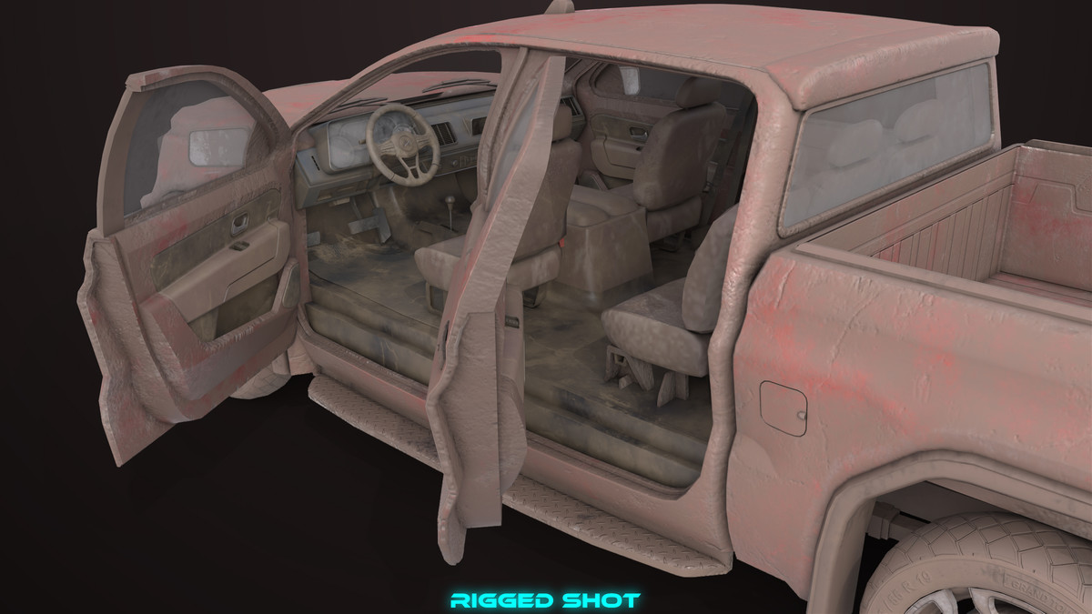 Pickup Truck 02 Red Dusty URP HDRP Textures