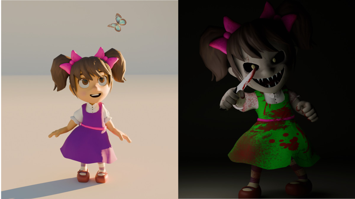 Cute and Creepy Girl Pack 3D