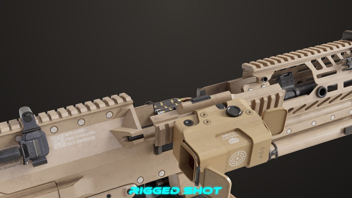 Machine Gun 14 Brown URP HDRP Textures