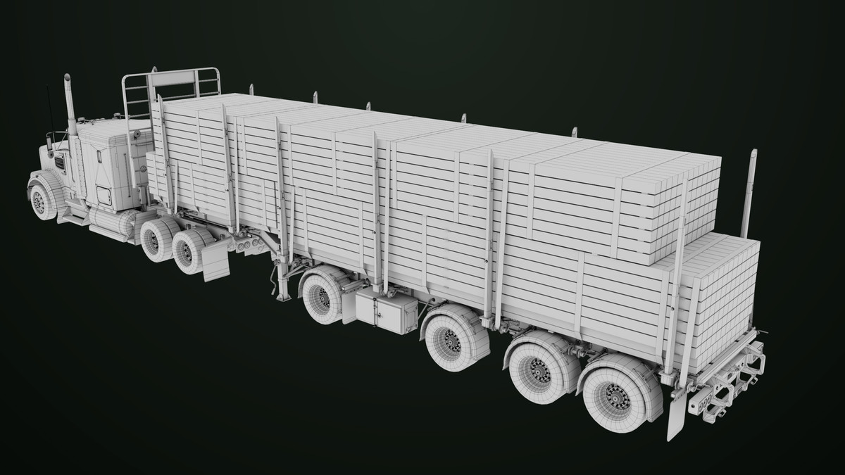Truck 07 Log Trailer with All Loads Collection