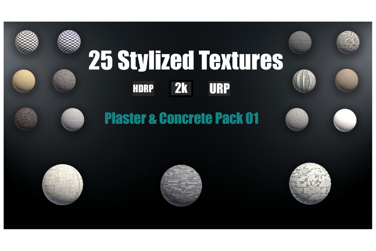 Stylized Plaster & Concrete Textures Mega Pack