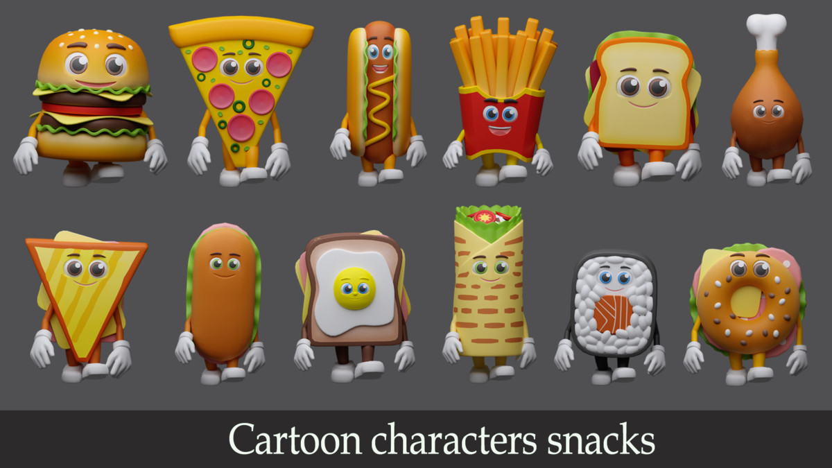 Cartoon characters snacks