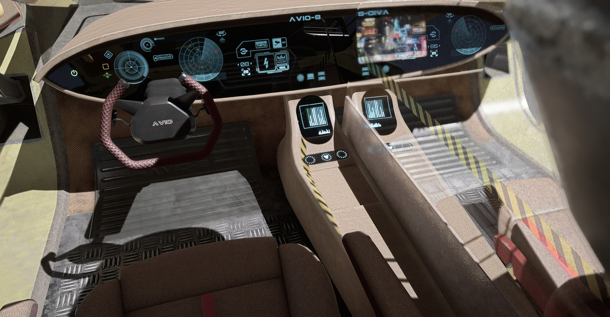 AVIO-8 Cyberpunk Hover Taxi