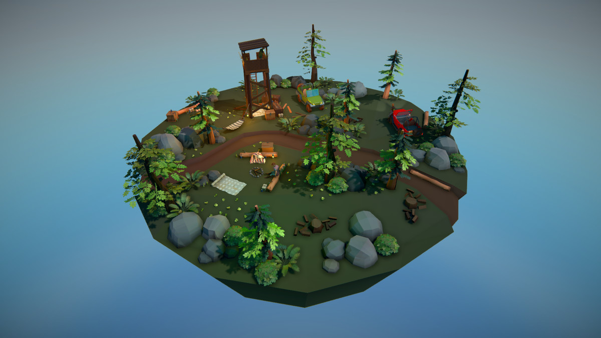 Polygonal Hunters Hideout Spot Asset Package