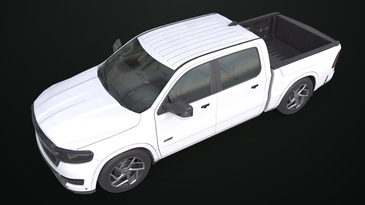Pickup Truck 03 Grey and White URP HDRP Textures