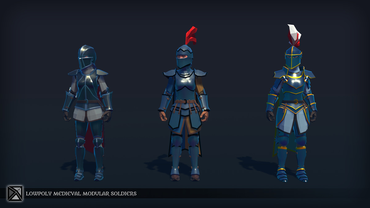 Lowpoly Medieval Modular Soldiers v1.2