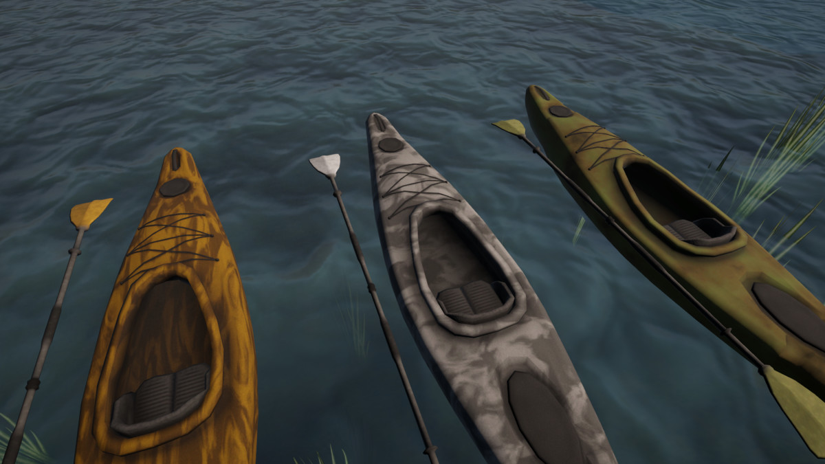 kayak + paddle (8 variants | low poly 2.7k~ tris)