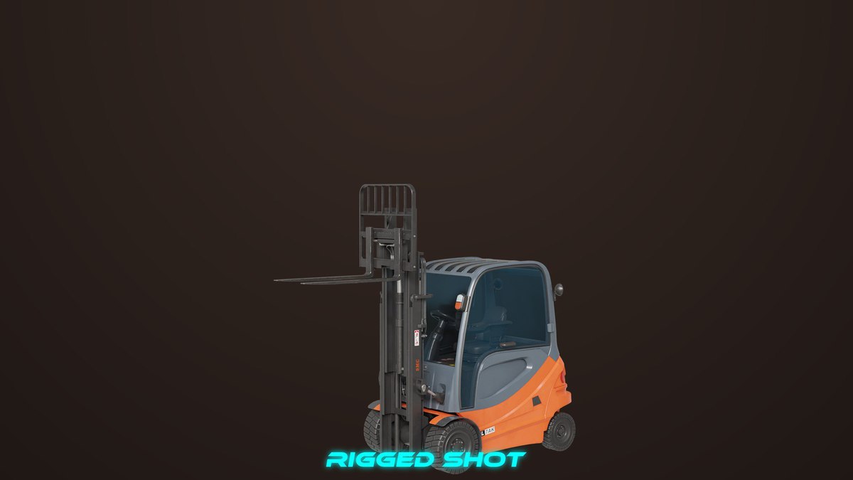 Forklift Truck 01 Orange URP HDRP Textures