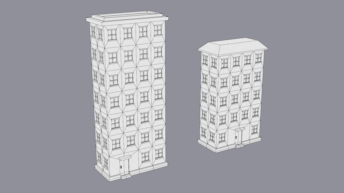 30 Low-Poly Urban Buildings Collection