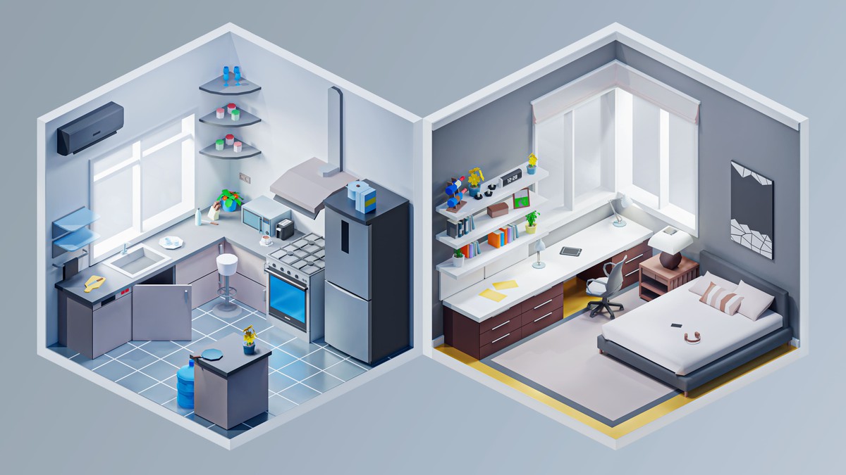 Interior 3 - Low Poly 3D Models Pack