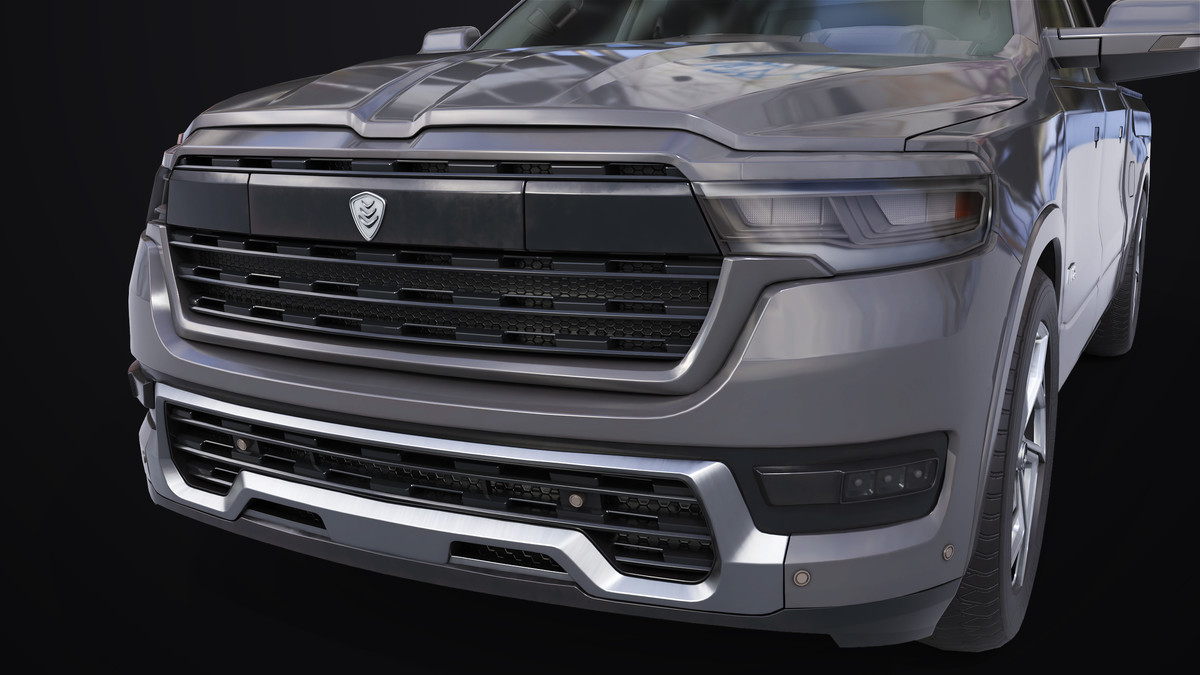 Pickup Truck 03 Grey and White URP HDRP Textures