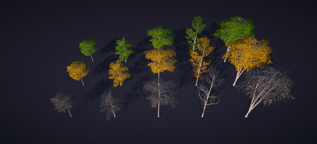 Low-Poly Birch Tree Pack - Multi-Season