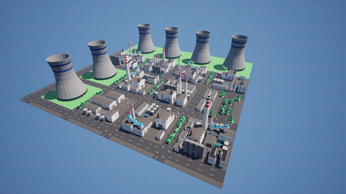 Modular Low Poly Factory [Desktop & Mobile]