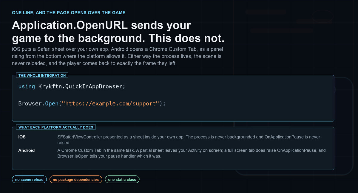Quick In-App Browser