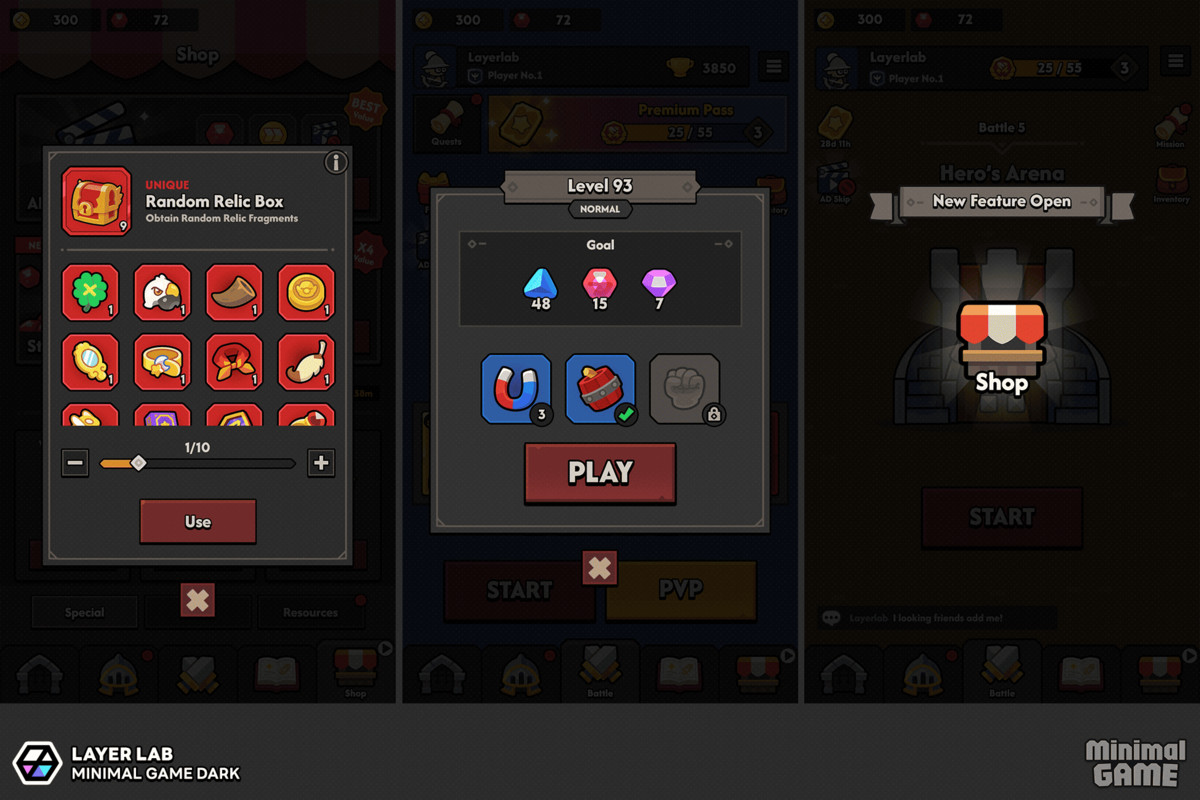 GUI Pro - Minimal Game Dark