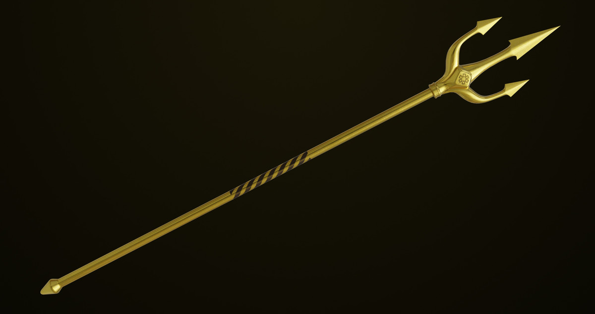 Medieval Trident 03 Gold URP HDRP Textures