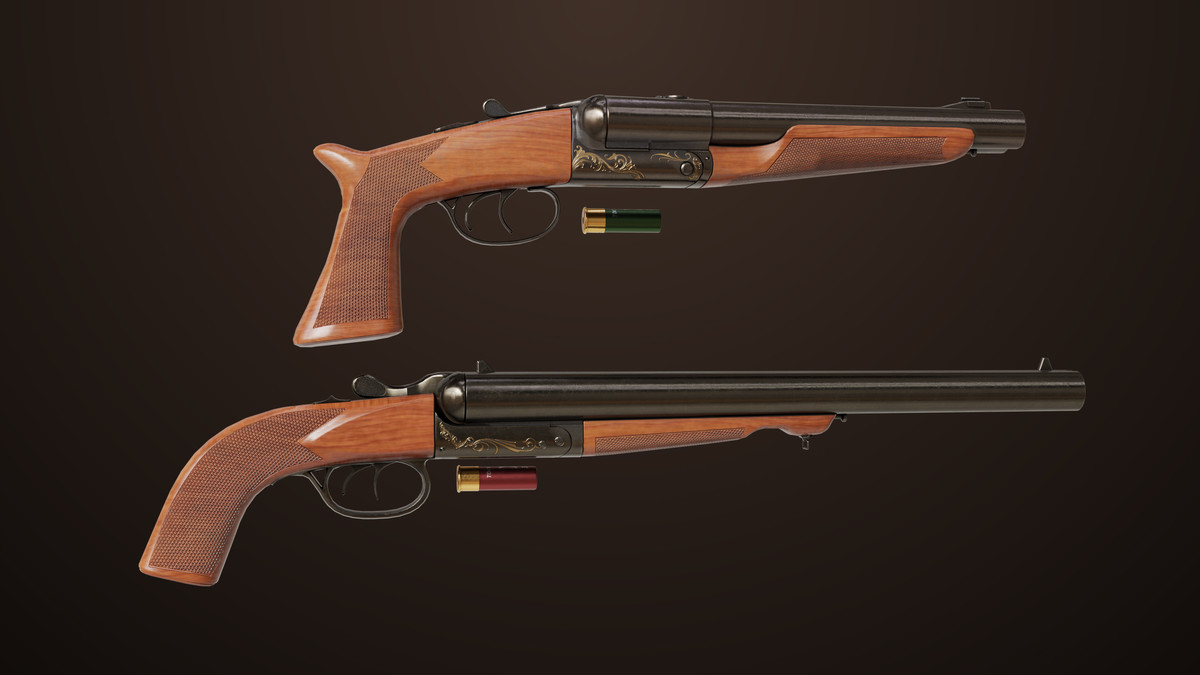 Small Medium Shotgun Black Single Mat URP HDRP Textures