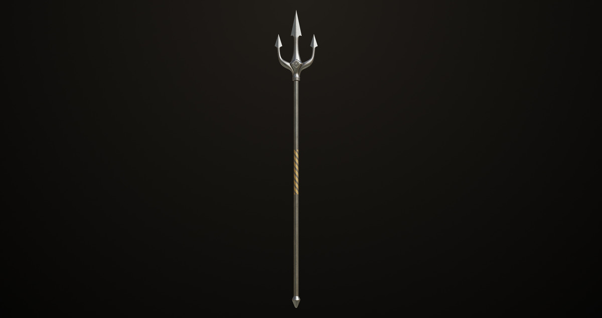 Medieval Trident 03 Silver URP HDRP Textures