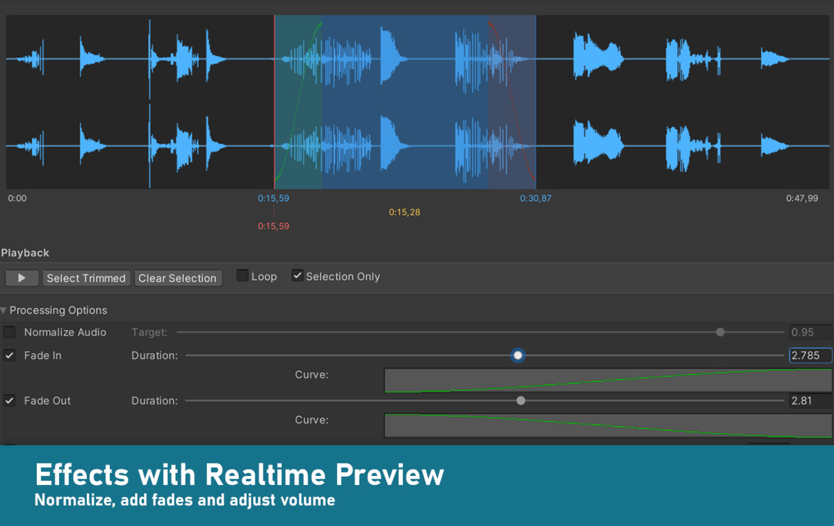 Audio Tools - Audio Clip Editor, Trimmer & Normalizer for Unity, image 4