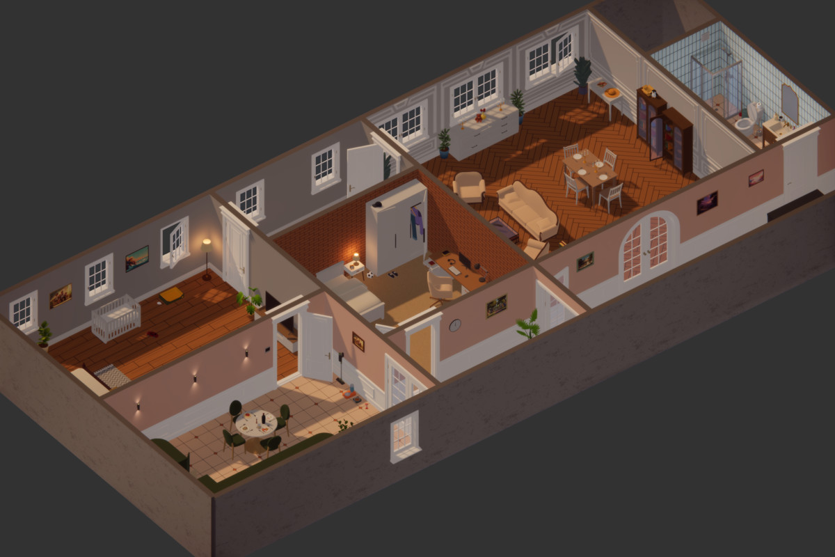 Low Poly Apartment Interior & Exterior
