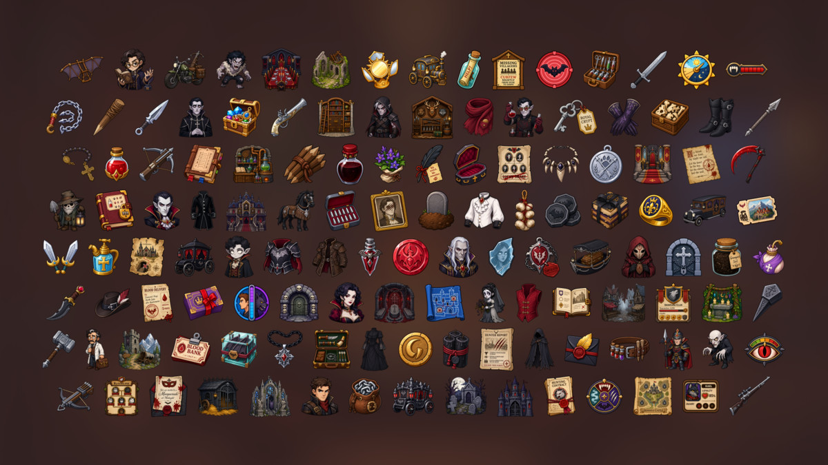 Vampire Clan Gothic Castle Blood Hunt Dark Fantasy Icons Pack
