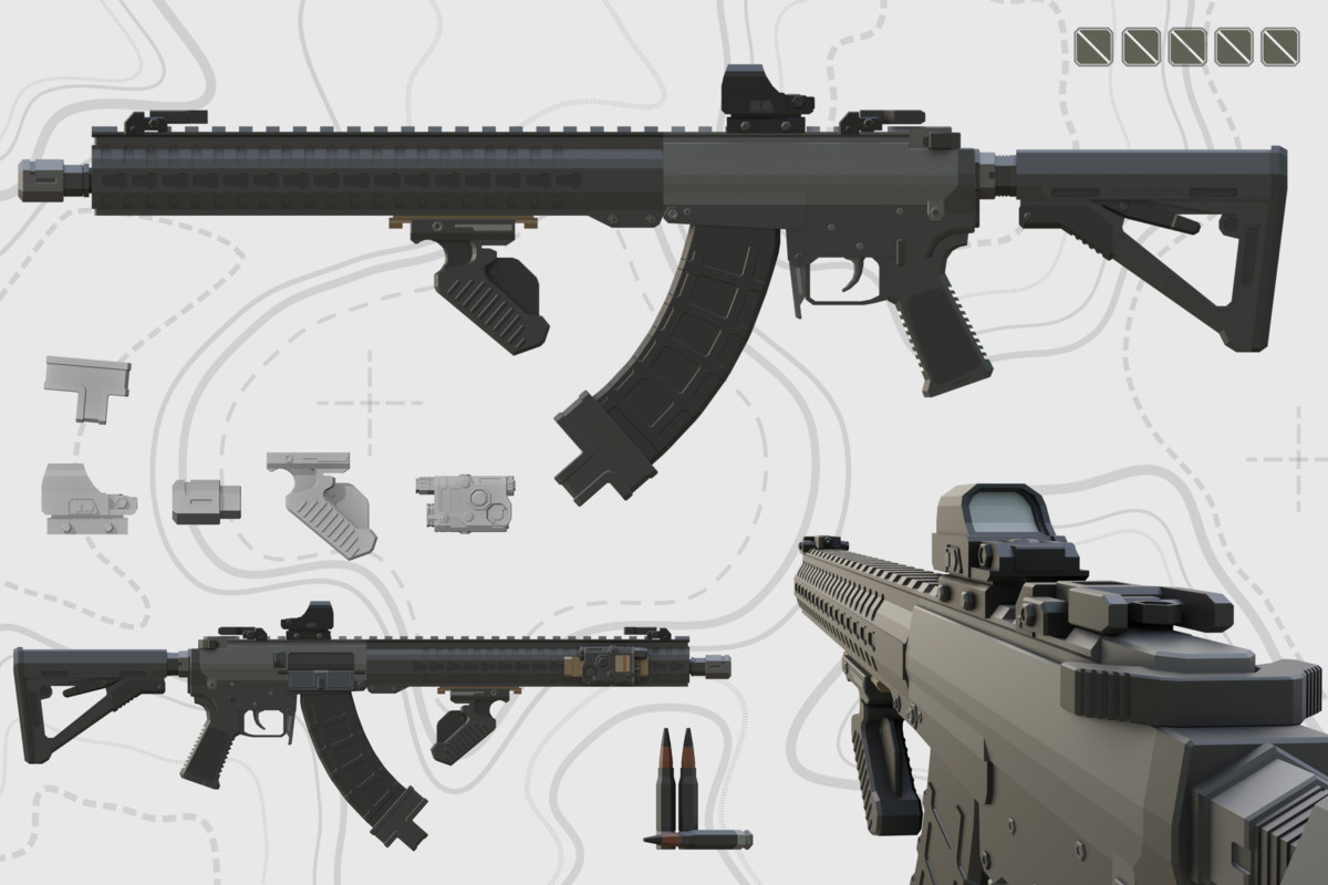 Low Poly Weapon Bundle Pack Fin