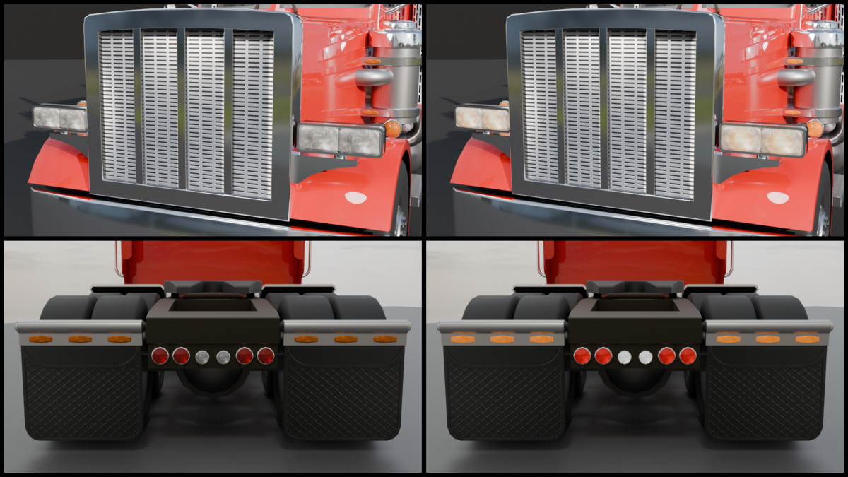 Realistic American Semi Truck + Tanker Trailer | 11 Truck + 8 Tanker Colors