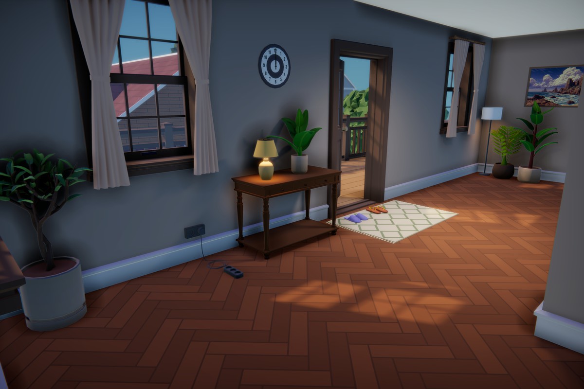 Low Poly Cartoon House Interior & Exterior